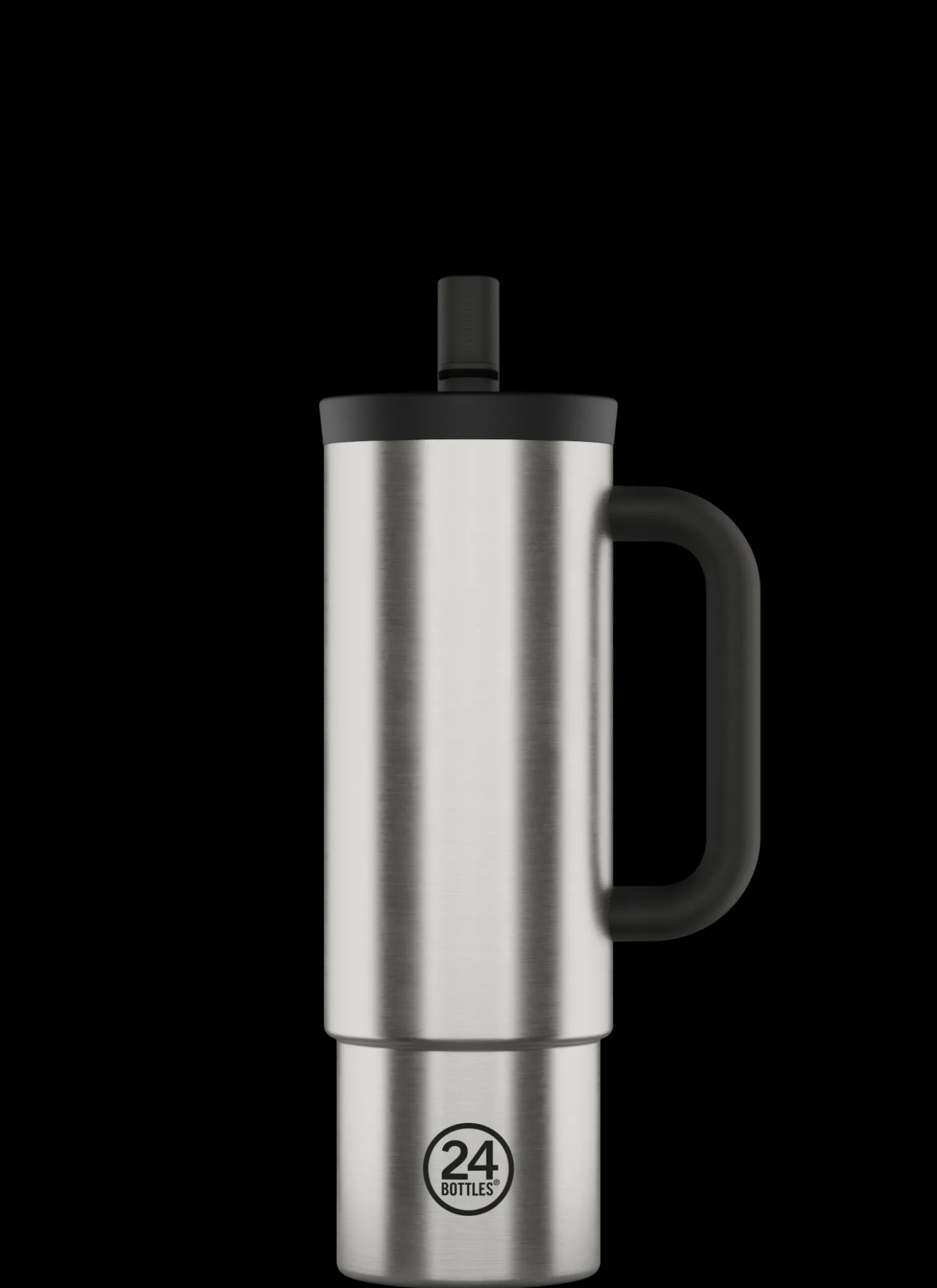 Straw Cup*24 Bottles Brushed Steel 800 ml