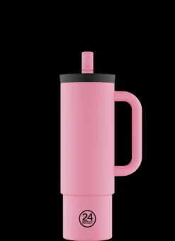 Straw Cup*24 Bottles Flamingo 800 ml