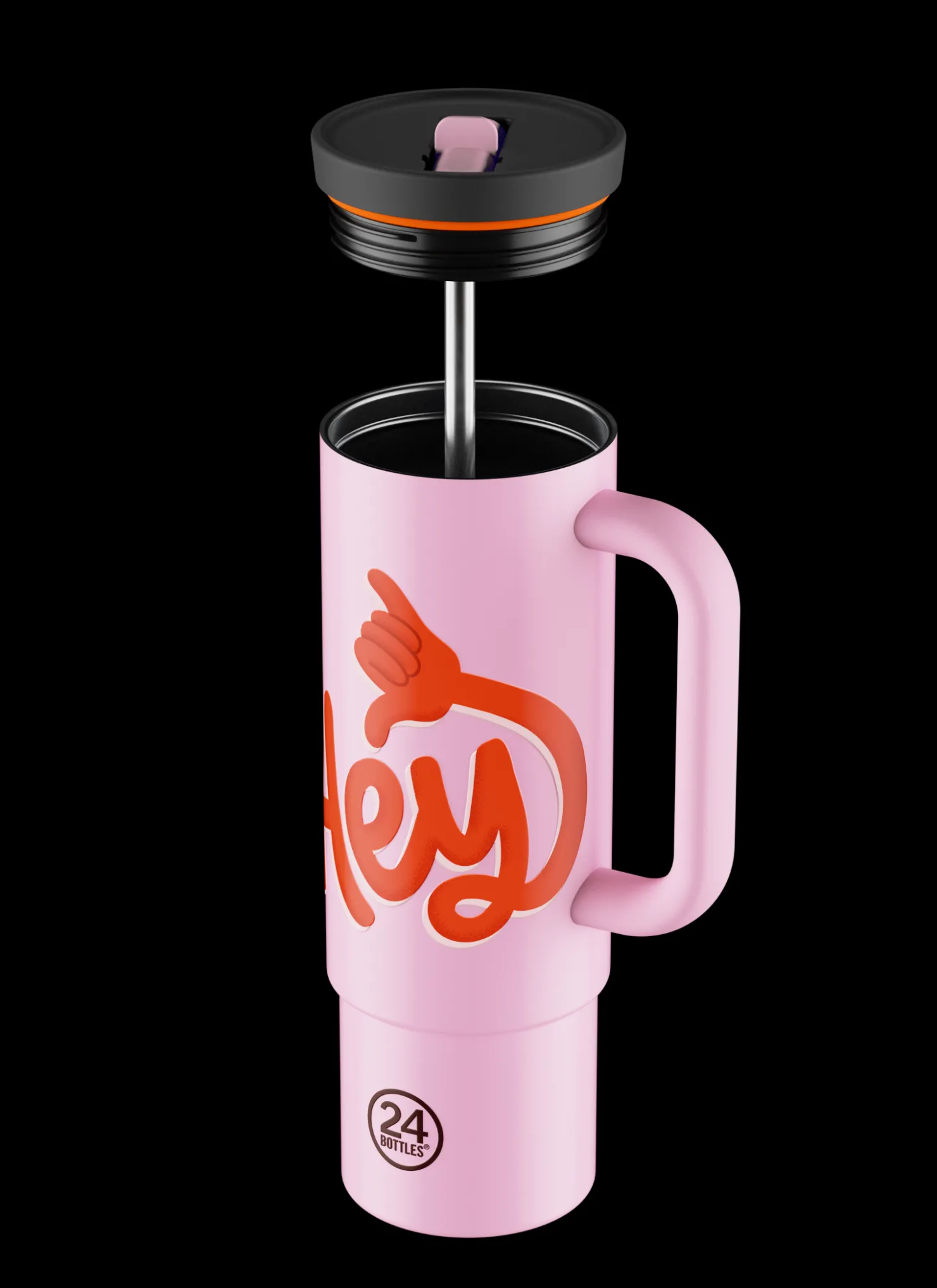 Straw Cup*24 Bottles Hey! Pink 800 ml